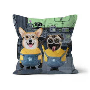 The Naughty Duo (Minions Inspired): Custom Pet Pillow - Paw & Glory - Dog Portraits - Pet Portraits