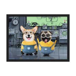 The Naughty Duo (Minions Inspired): Custom Pet Portrait - Paw & Glory - Dog Portraits - Pet Portraits