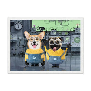 The Naughty Duo (Minions Inspired): Custom Pet Portrait - Paw & Glory - Dog Portraits - Pet Portraits