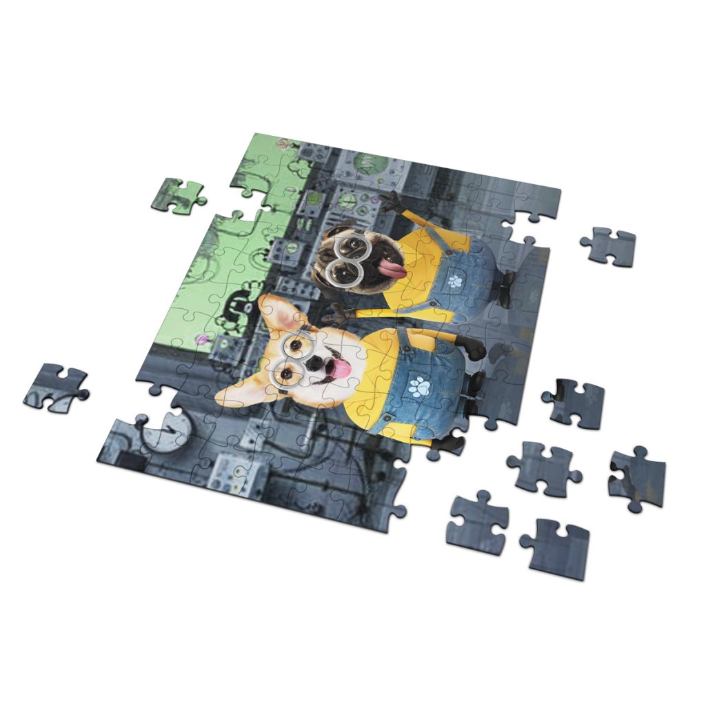 The Naughty Duo (Minions Inspired): Custom Pet Puzzle - Paw & Glory - Dog Portraits - Pet Portraits