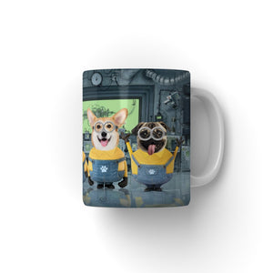 The Naughty Trio (Minions Inspired): Custom Pet Coffee Mug - Paw & Glory - Dog Portraits - Pet Portraits