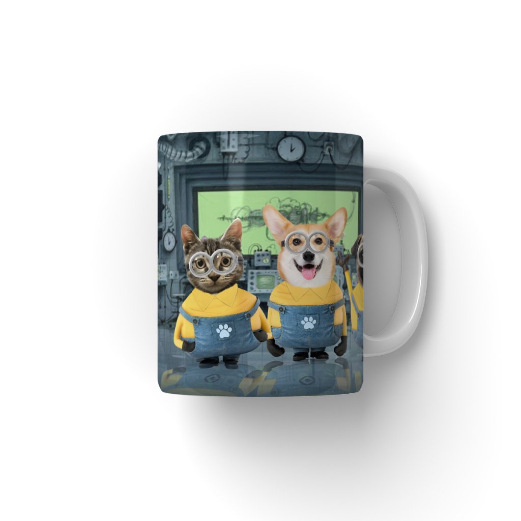 The Naughty Trio (Minions Inspired): Custom Pet Coffee Mug - Paw & Glory - Dog Portraits - Pet Portraits