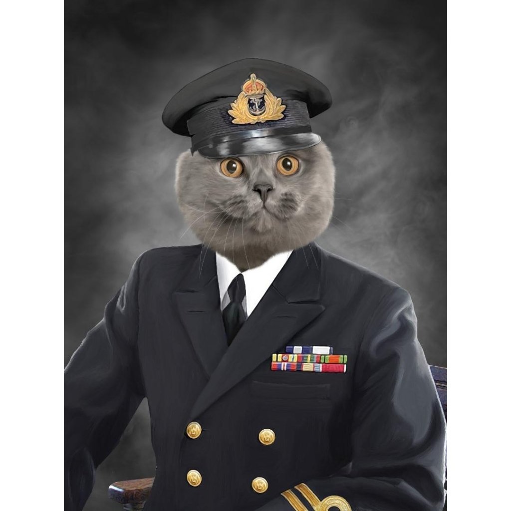 The Naval Chief: Custom Digital Download Pet Portrait - Paw & Glory - Dog Portraits - Pet Portraits