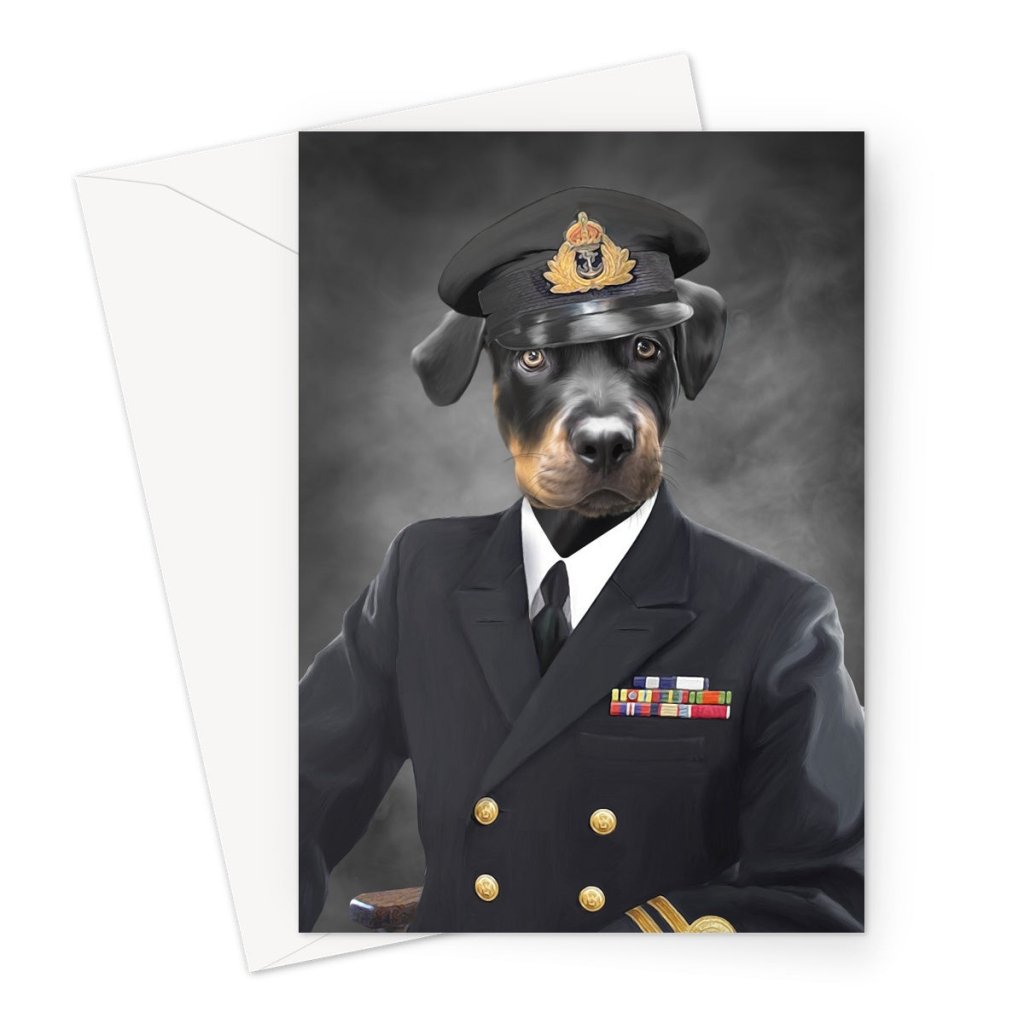 The Naval Chief: Custom Pet Greeting Card - Paw & Glory - Dog Portraits - Pet Portraits