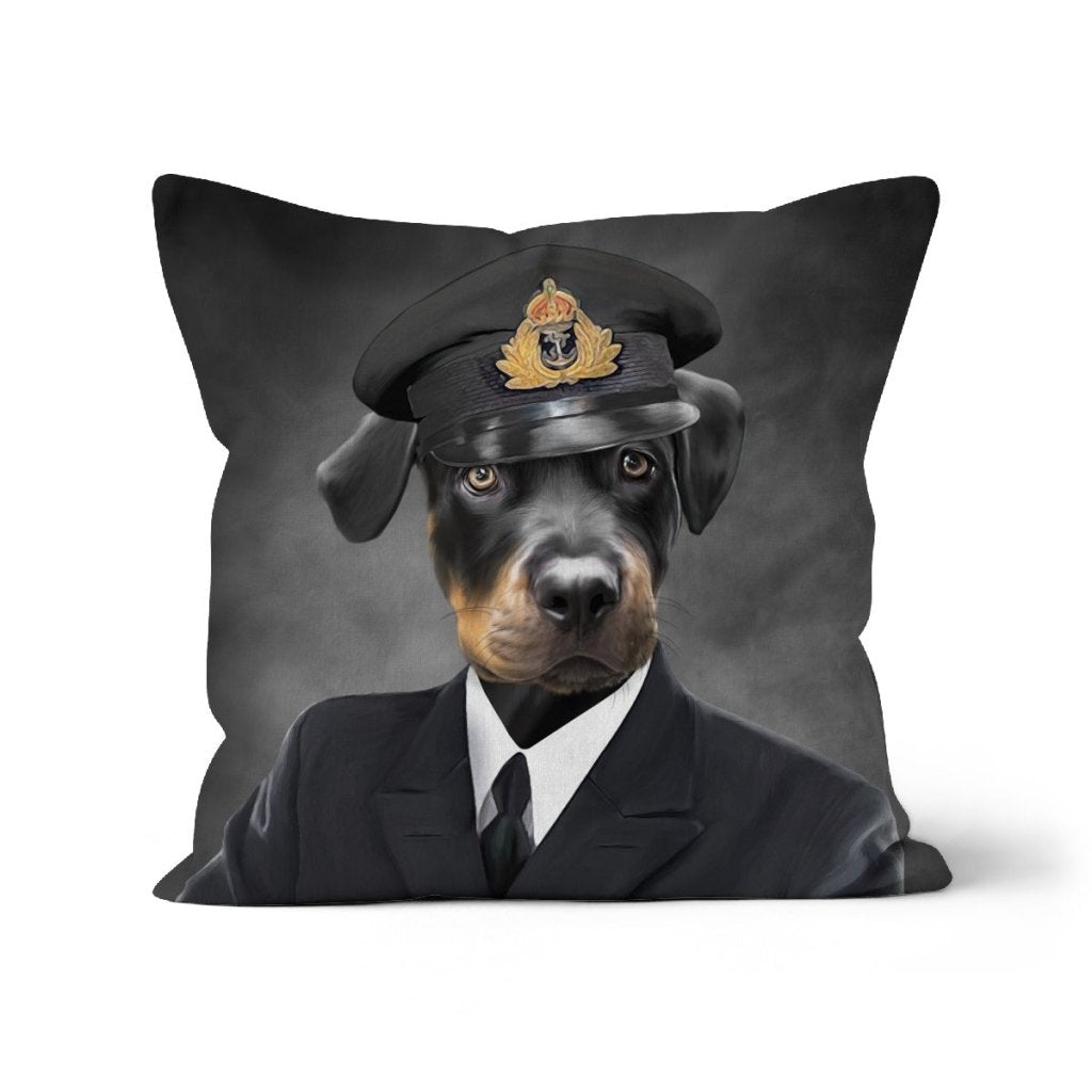 The Naval Chief: Custom Pet Pillow - Paw & Glory - Dog Portraits - Pet Portraits