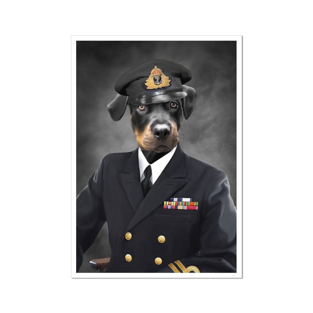 The Naval Chief: Custom Pet Poster - Paw & Glory - Dog Portraits - Pet Portraits