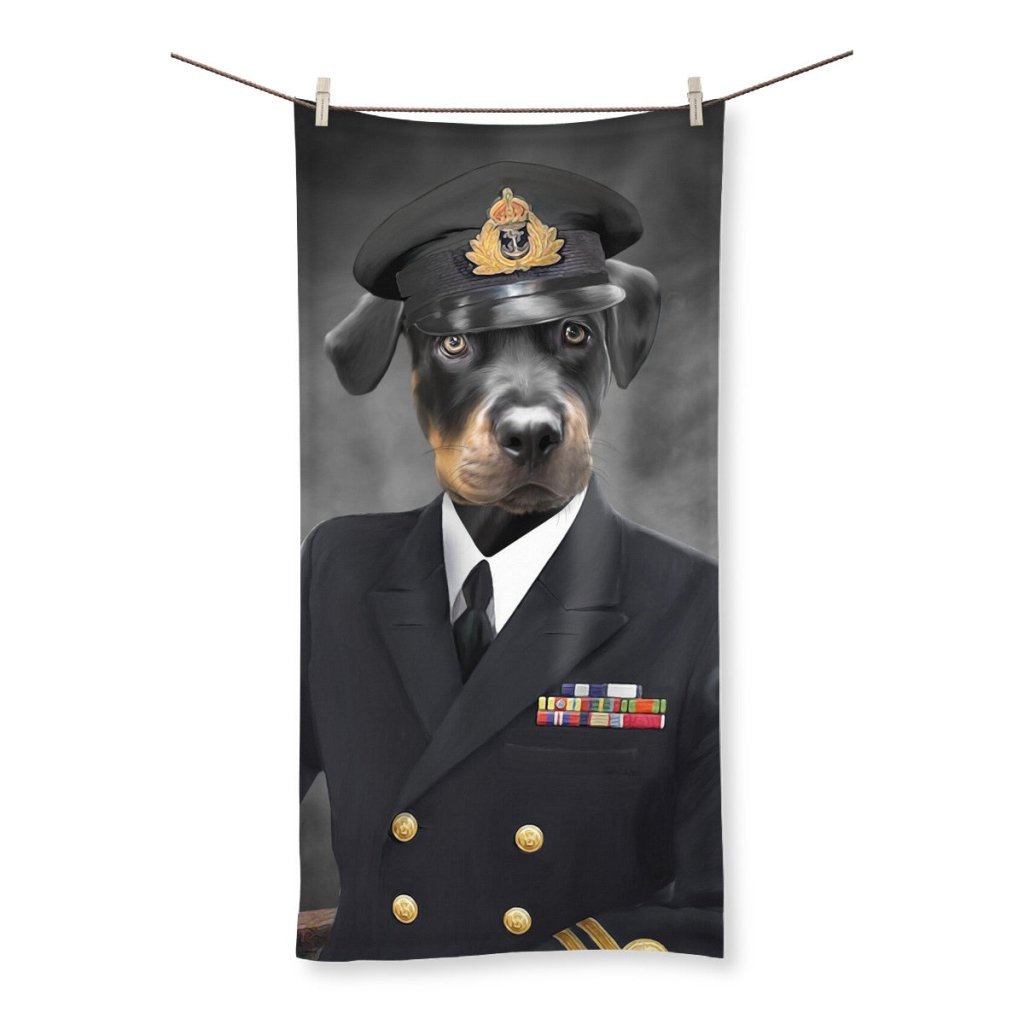 The Naval Chief: Custom Pet Towel - Paw & Glory - Dog Portraits - Pet Portraits