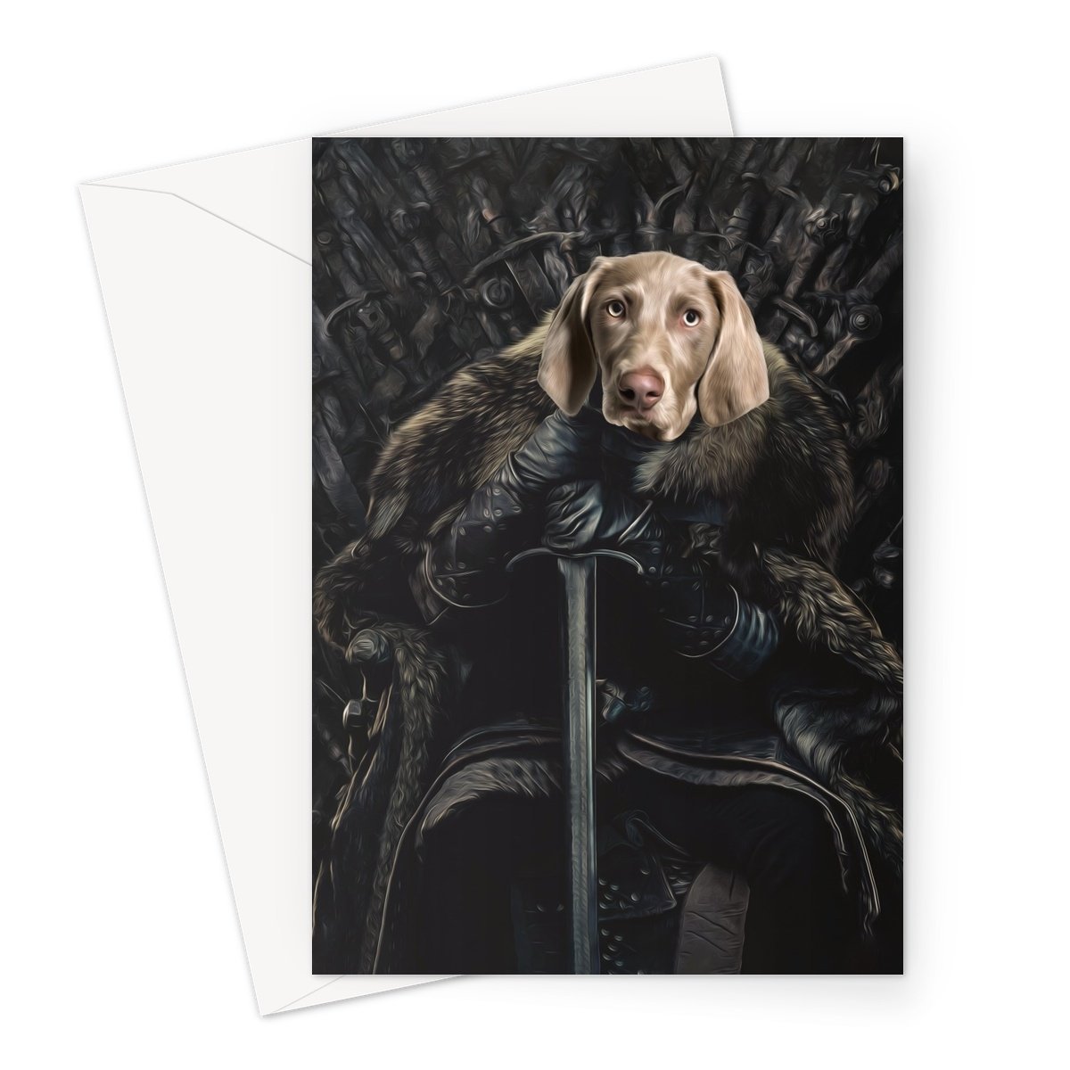 The Night King: Custom Pet Greeting Card - Paw & Glory - Dog Portraits - Pet Portraits