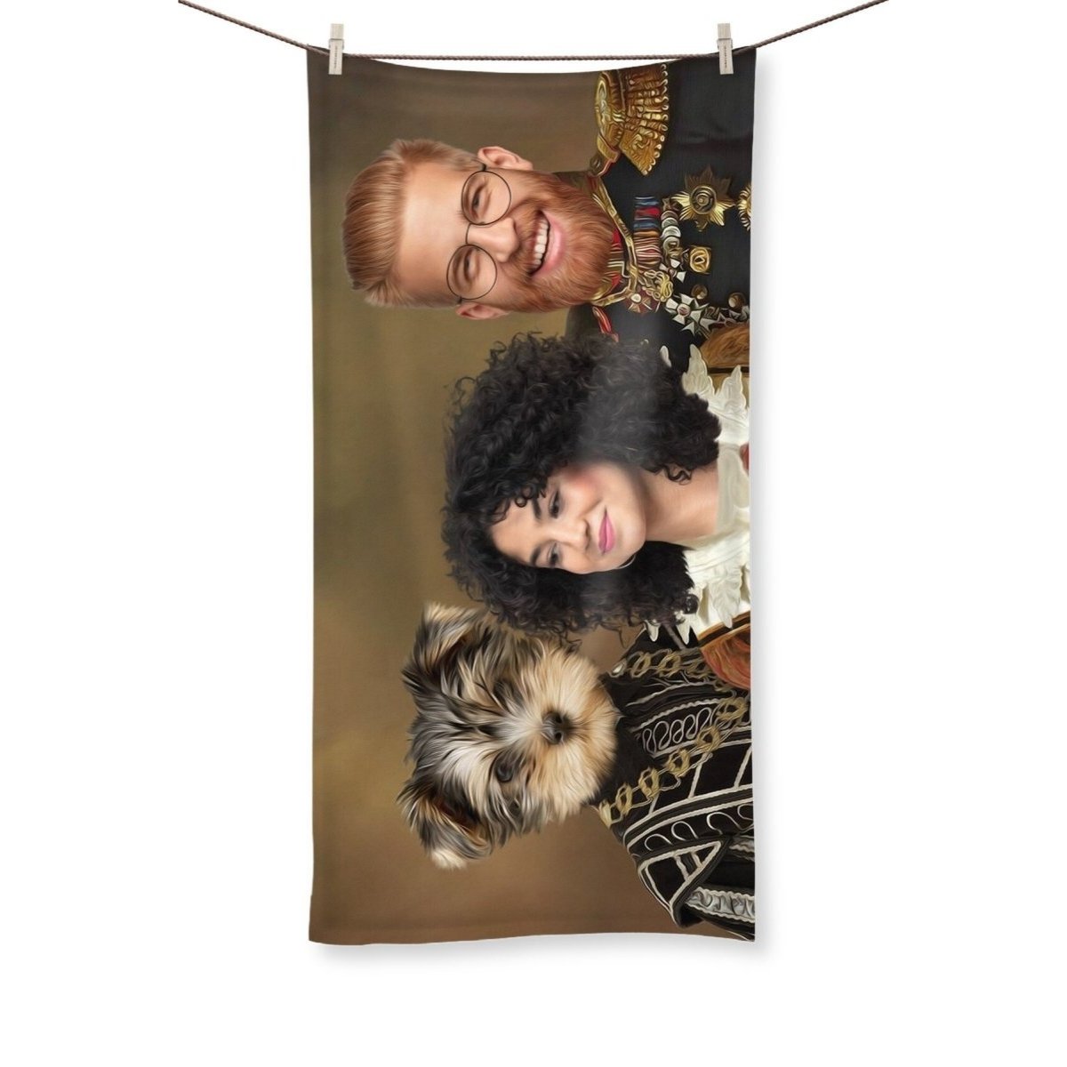 The Nobles: Custom Pet & Owner Towel - Paw & Glory - Dog Portraits - Pet Portraits