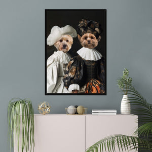 The Noblewomen: Custom Pet Portrait - Paw & Glory - Dog Portraits - Pet Portraits