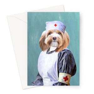 The Nurse: Custom Pet Greeting Card - Paw & Glory - Dog Portraits - Pet Portraits