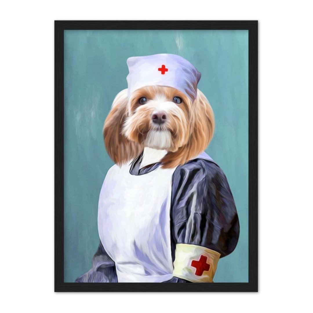 The Nurse: Custom Pet Portrait - Paw & Glory - Dog Portraits - Pet Portraits