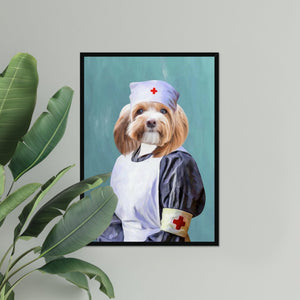 The Nurse: Custom Pet Portrait - Paw & Glory - Dog Portraits - Pet Portraits