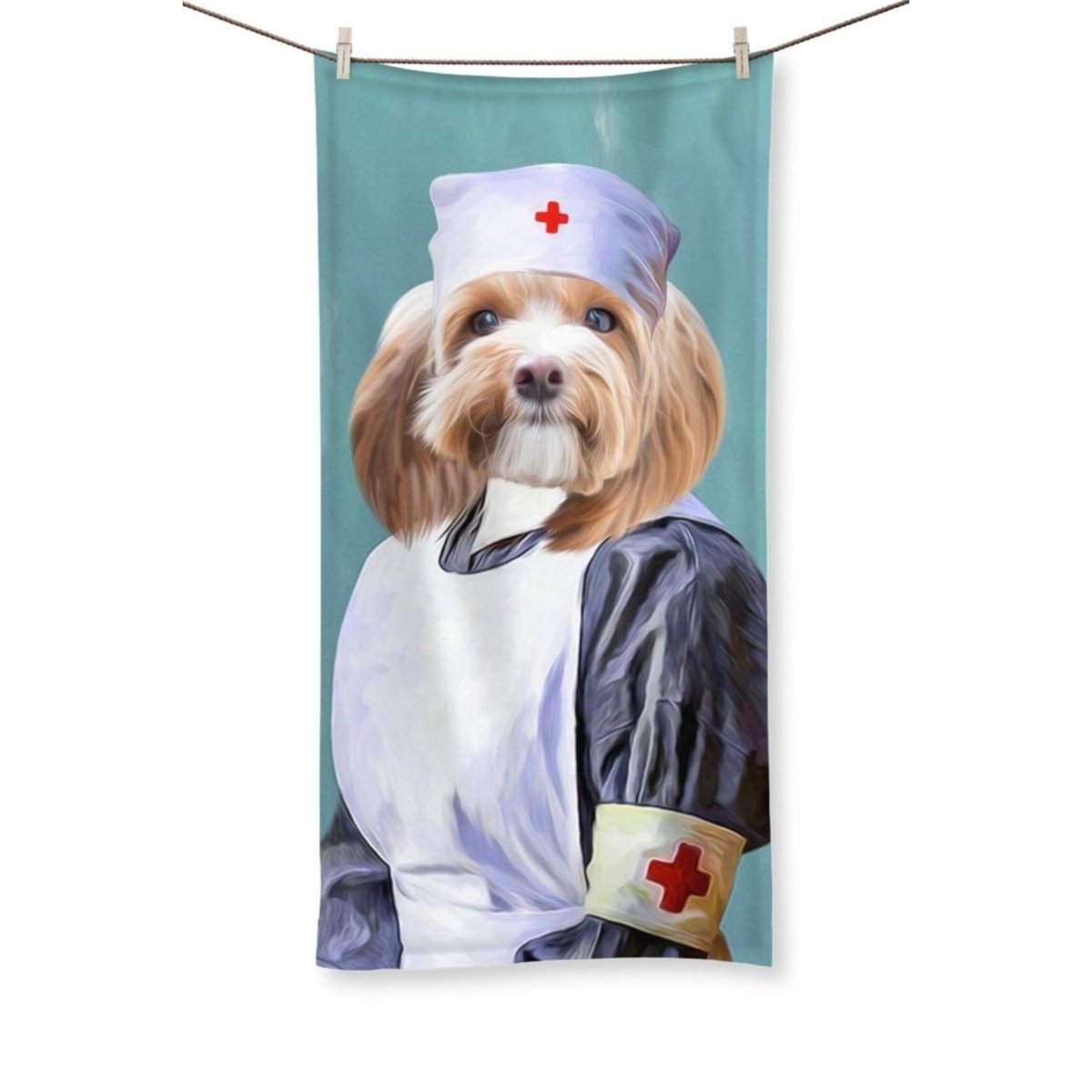 The Nurse: Custom Pet Towel - Paw & Glory - Dog Portraits - Pet Portraits