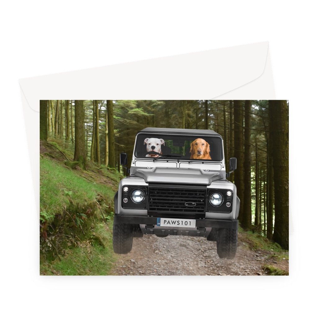 The Off - Roader: Custom Pet Greeting Card - Paw & Glory - Dog Portraits - Pet Portraits