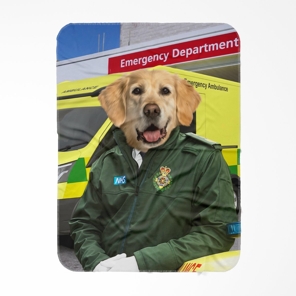 The Paramedic: Custom Pet Blanket - Paw & Glory - Dog Portraits - Pet Portraits