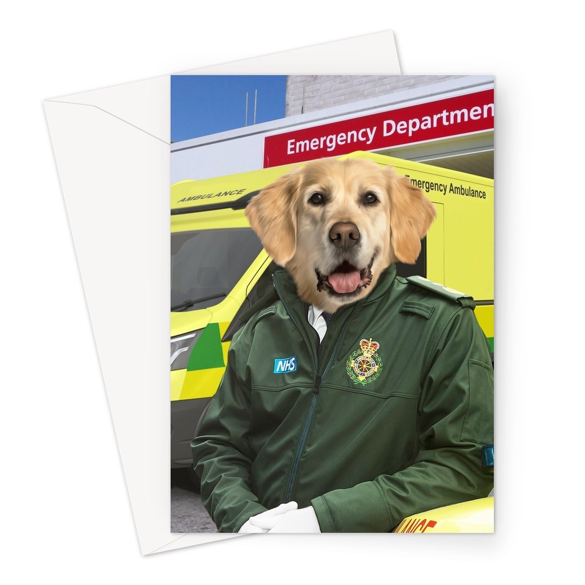 The Paramedic: Custom Pet Greeting Card - Paw & Glory - Dog Portraits - Pet Portraits