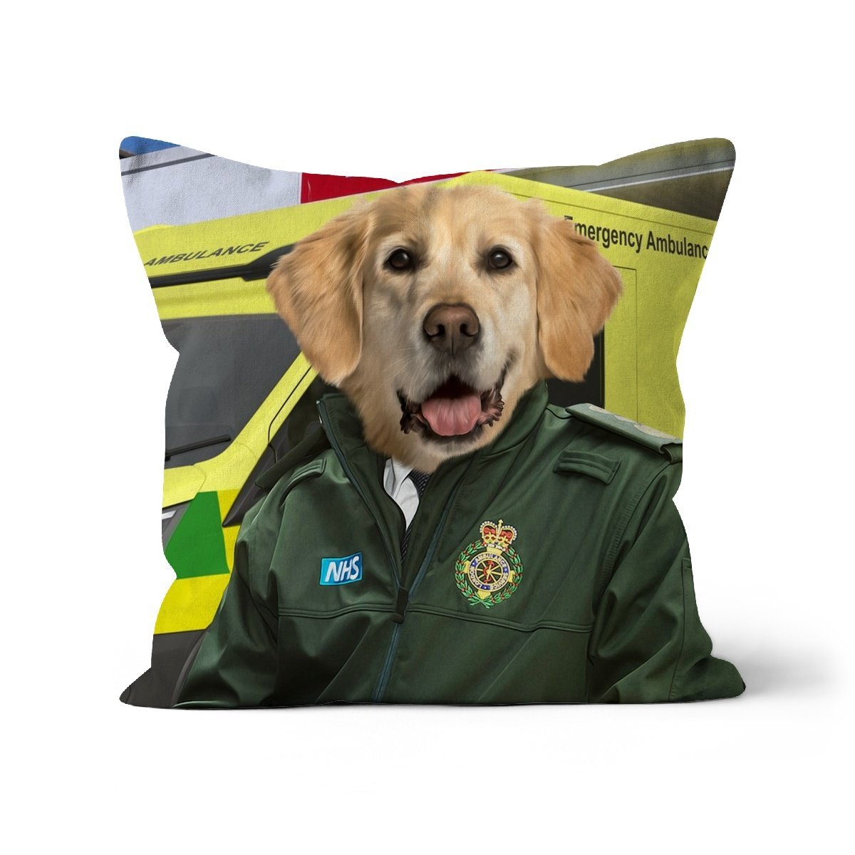 The Paramedic: Custom Pet Pillow - Paw & Glory - Dog Portraits - Pet Portraits