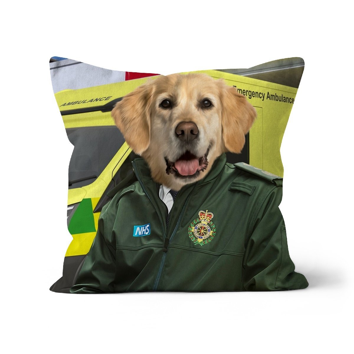 The Paramedic: Custom Pet Pillow - Paw & Glory - Dog Portraits - Pet Portraits