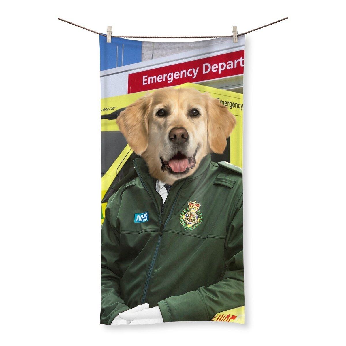 The Paramedic: Custom Pet Towel - Paw & Glory - Dog Portraits - Pet Portraits