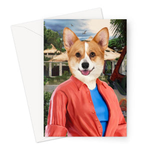 The Pawleobotanis (Jurassic Park Inspired): Custom Pet Greeting Card - Paw & Glory - Dog Portraits - Pet Portraits