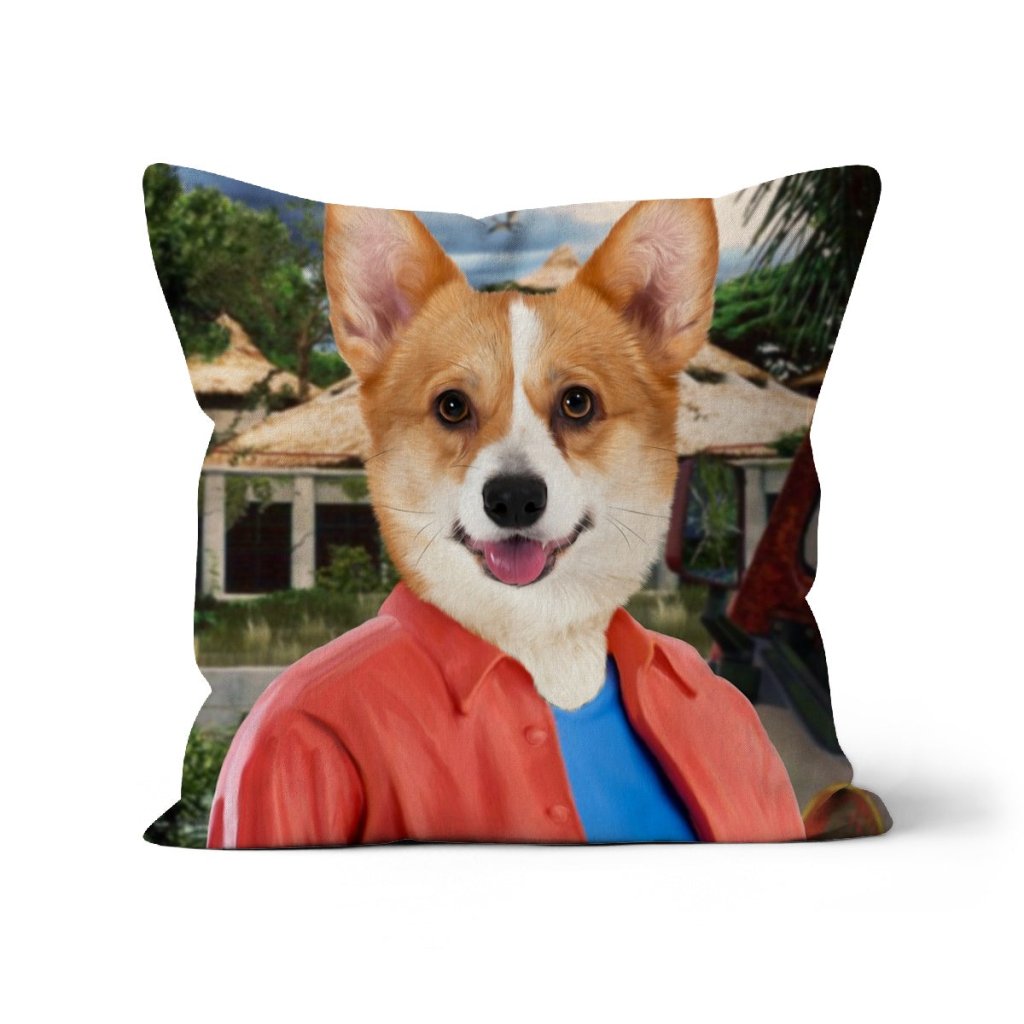 The Pawleobotanis (Jurassic Park Inspired): Custom Pet Pillow - Paw & Glory - Dog Portraits - Pet Portraits