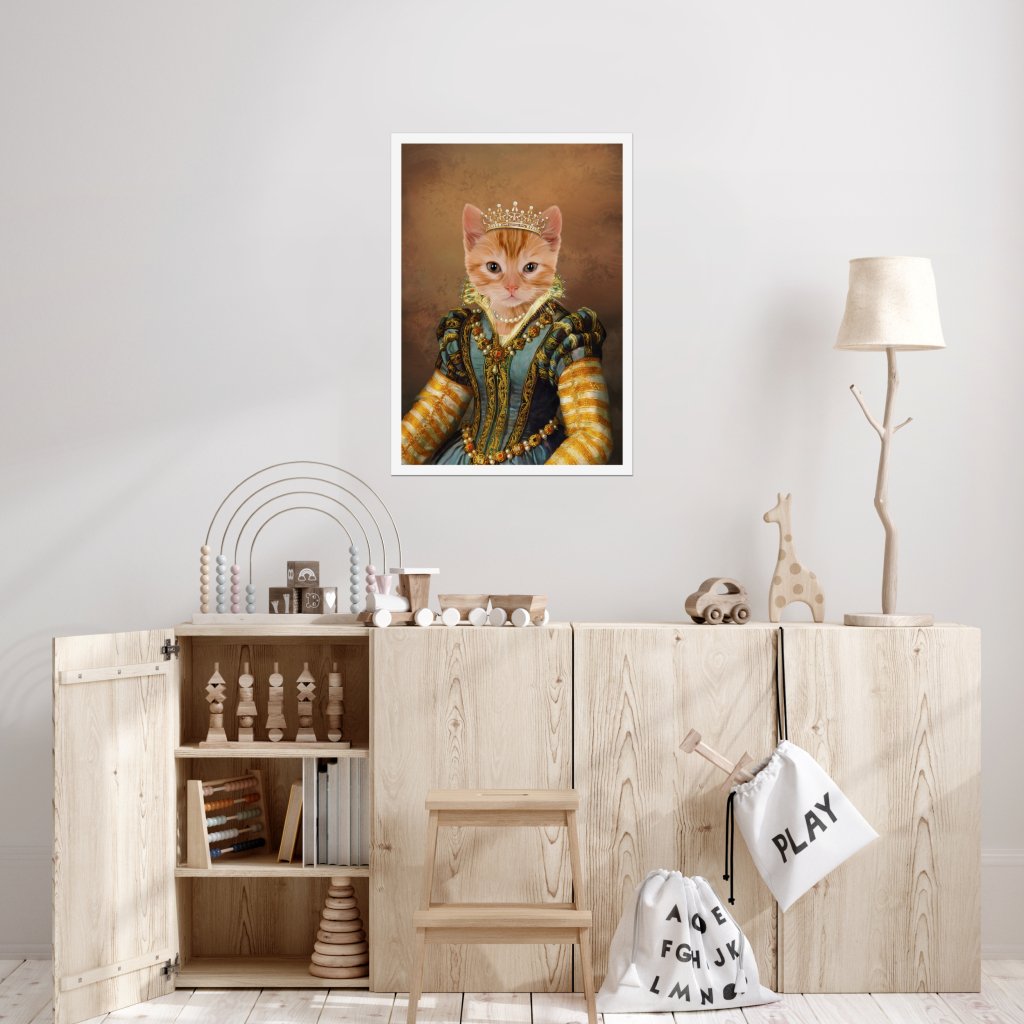 The Pearl Princess: Animal Art Poster - Paw & Glory - Dog Portraits - Pet Portraits