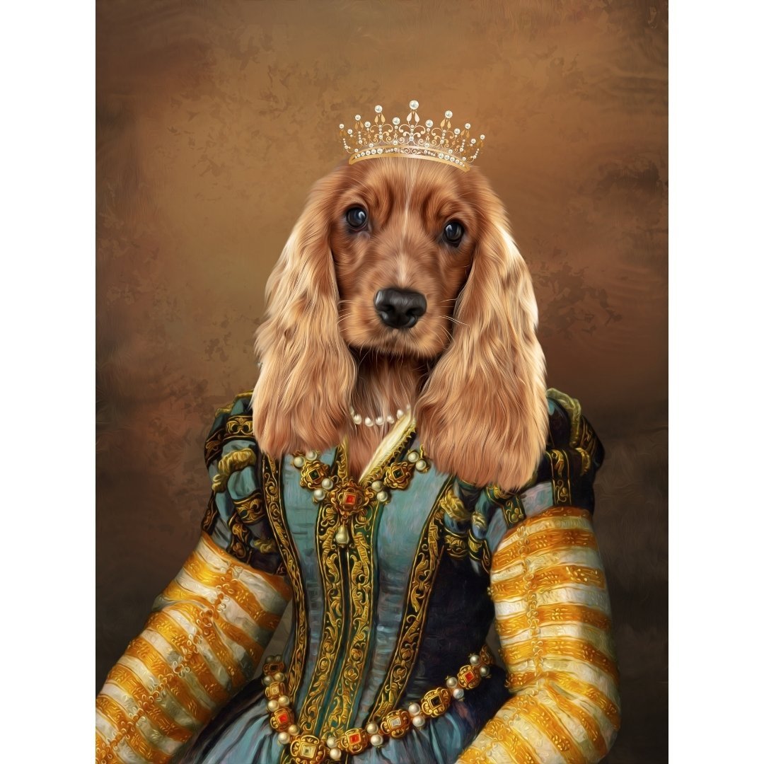 The Pearl Princess: Custom Digital Download Pet Portrait - Paw & Glory - Dog Portraits - Pet Portraits