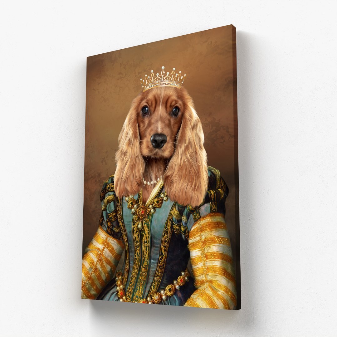 The Pearl Princess: Custom Pet Canvas - Paw & Glory - Dog Portraits - Pet Portraits