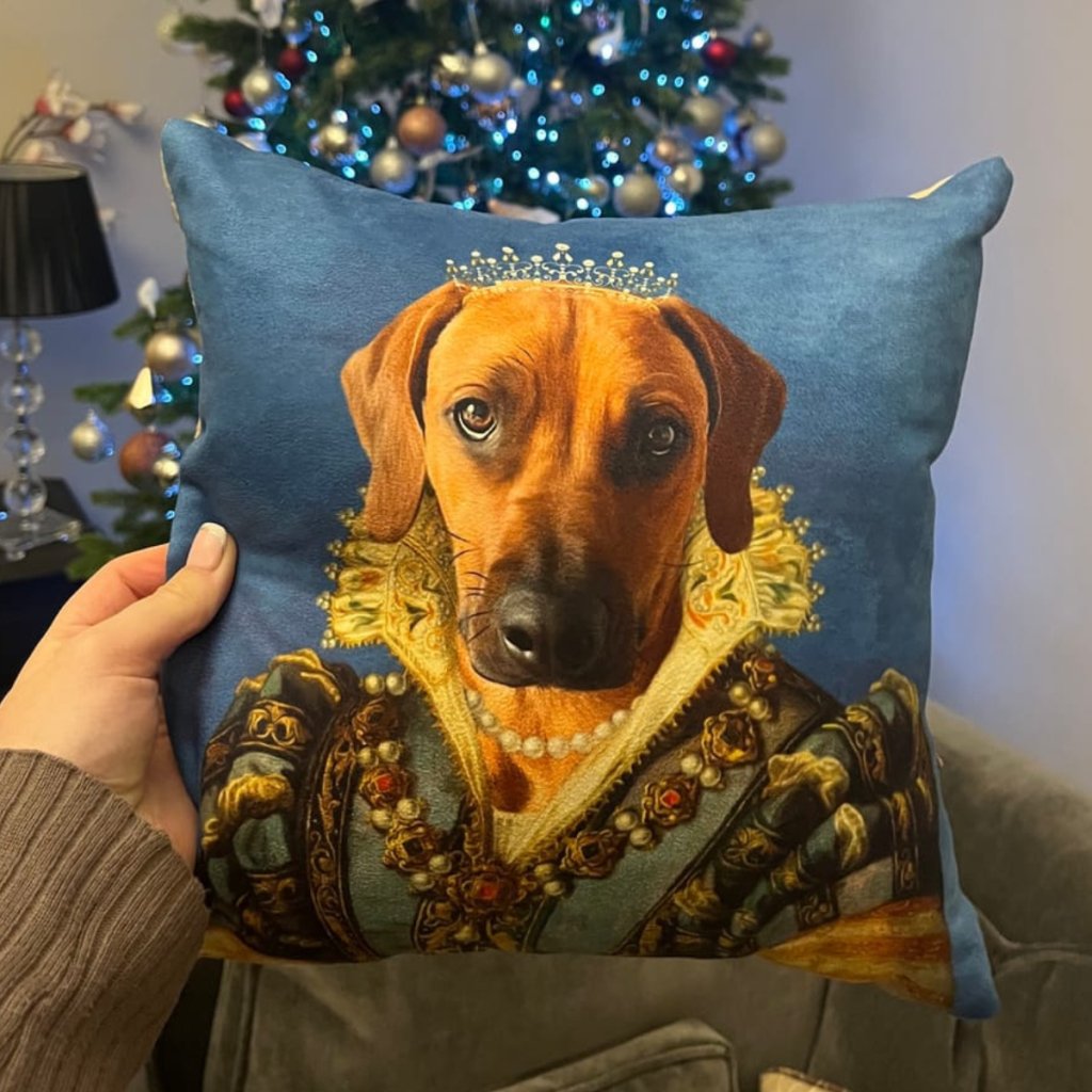 The Pearl Princess: Custom Pet Pillow - Paw & Glory - Dog Portraits - Pet Portraits