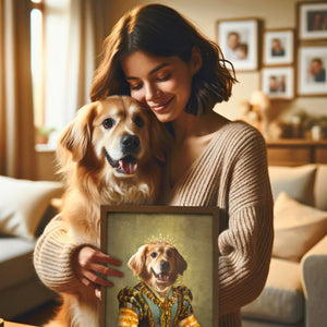 The Pearl Princess: Custom Pet Portrait - Paw & Glory - Dog Portraits - Pet Portraits