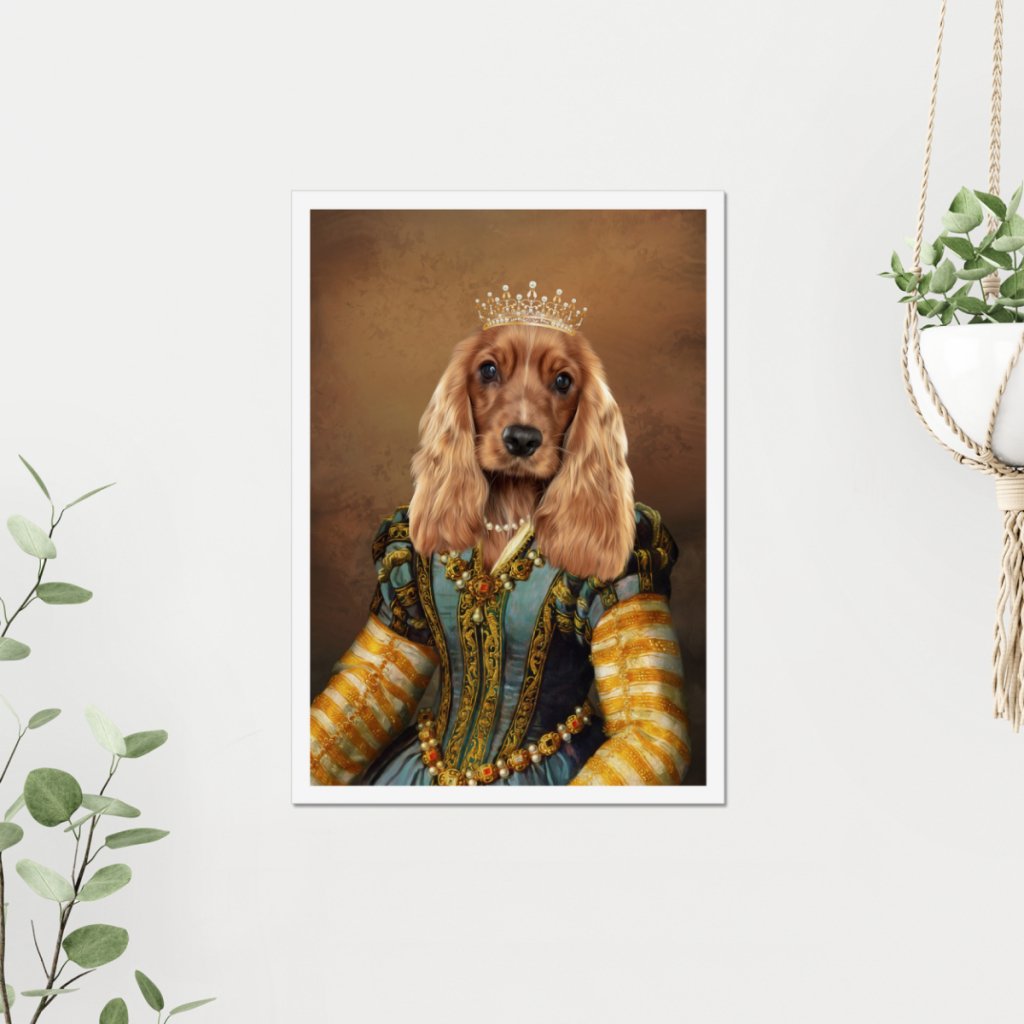 The Pearl Princess: Custom Pet Poster - Paw & Glory - Dog Portraits - Pet Portraits