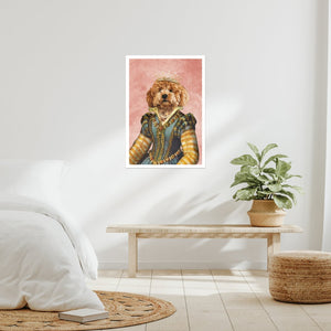 The Pearl Princess: Custom Pet Poster - Paw & Glory - Dog Portraits - Pet Portraits