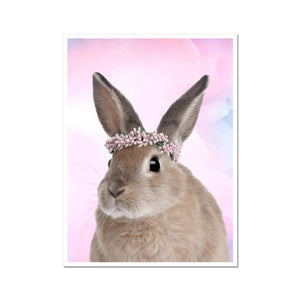 The Pink Blossom Crown: Minimalist Pet Poster - Paw & Glory - Dog Portraits - Pet Portraits