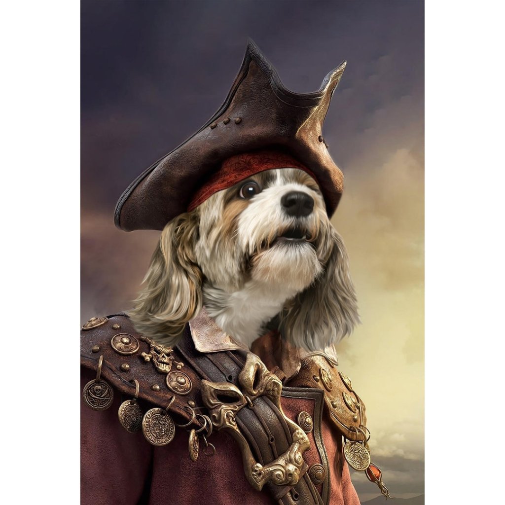 The Pirate: Custom Digital Download Pet Portrait - Paw & Glory - Dog Portraits - Pet Portraits