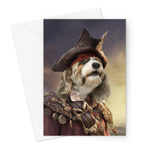 The Pirate: Custom Pet Greeting Card - Paw & Glory - Dog Portraits - Pet Portraits