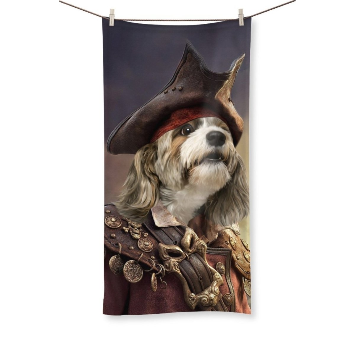 The Pirate: Custom Pet Towel - Paw & Glory - Dog Portraits - Pet Portraits