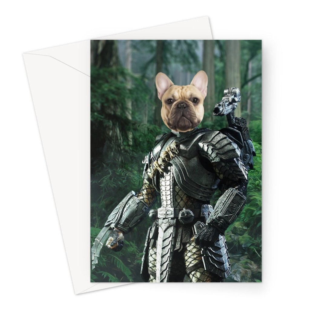 The Predator: Custom Pet Greeting Card - Paw & Glory - Dog Portraits - Pet Portraits