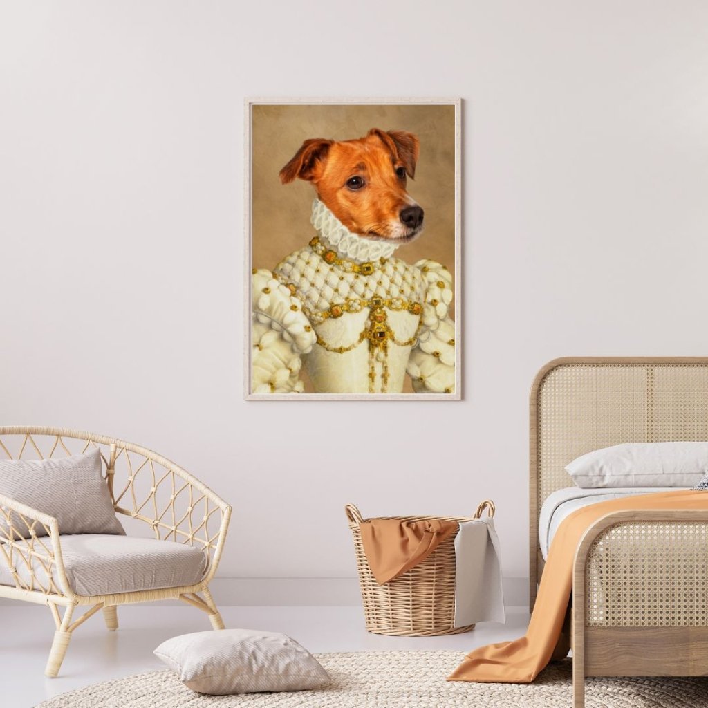 The Princess: Custom Pet Portrait - Paw & Glory - Dog Portraits - Pet Portraits