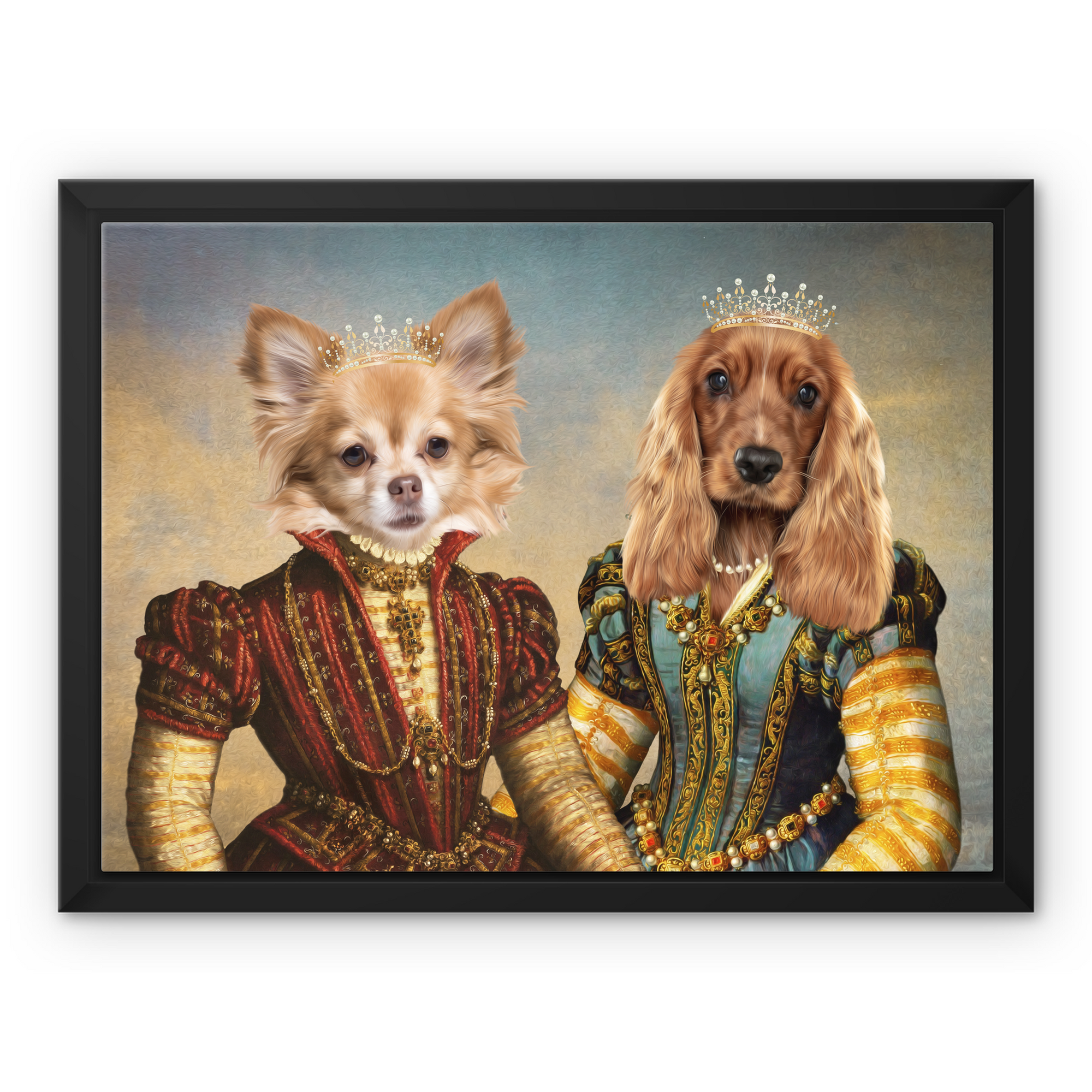 The Princesses: Custom Pet Canvas - Paw & Glory - Dog Portraits - Pet Portraits