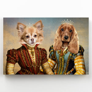 The Princesses: Custom Pet Canvas - Paw & Glory - Dog Portraits - Pet Portraits