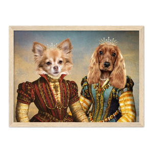 The Princesses: Custom Pet Portrait - Paw & Glory - Dog Portraits - Pet Portraits