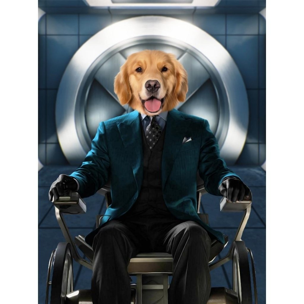 The Professor (X - Men Inspired): Custom Digital Download Pet Portrait - Paw & Glory - Dog Portraits - Pet Portraits