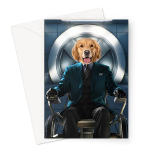 The Professor (X - Men Inspired): Custom Pet Greeting Card - Paw & Glory - Dog Portraits - Pet Portraits