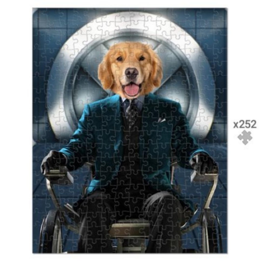 The Professor (X - Men Inspired): Custom Pet Puzzle - Paw & Glory - Dog Portraits - Pet Portraits