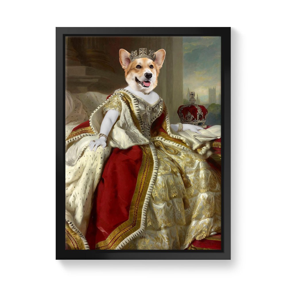 The Queen: Custom Pet Canvas - Paw & Glory - #pet portraits# - #dog portraits# - #pet portraits uk# #renaissance pet portraits# - #custom pet portraits# - #cat and dog portraits# - #cat portraits#