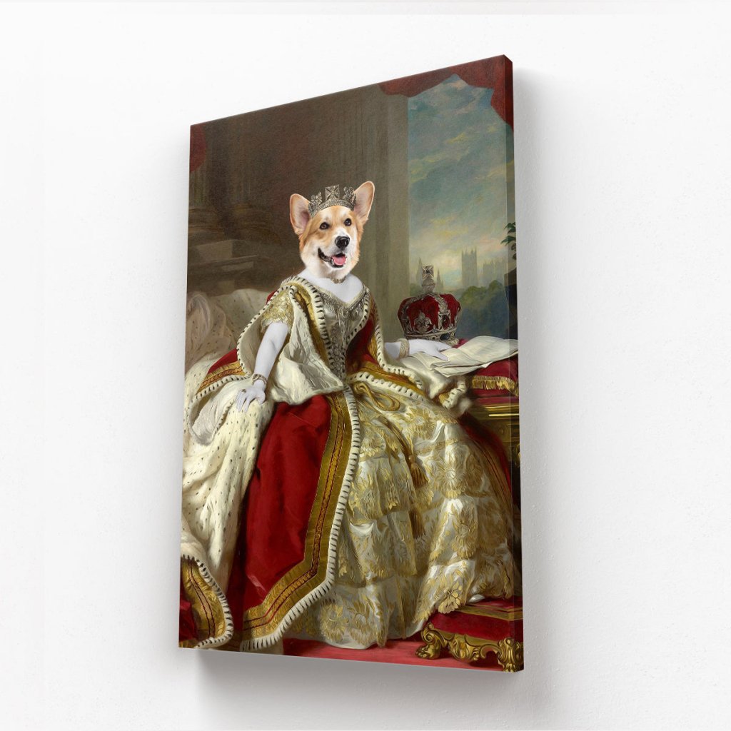 The Queen: Custom Pet Canvas - Paw & Glory - #pet portraits# - #dog portraits# - #pet portraits uk# #renaissance pet portraits# - #custom pet portraits# - #cat and dog portraits# - #cat portraits#