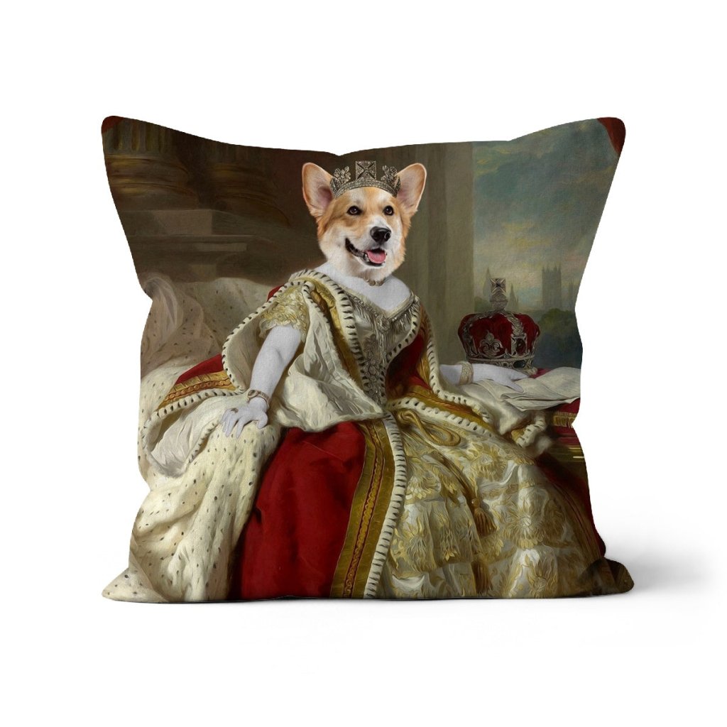 The Queen: Custom Pet Pillow - Paw & Glory - Dog Portraits - Pet Portraits