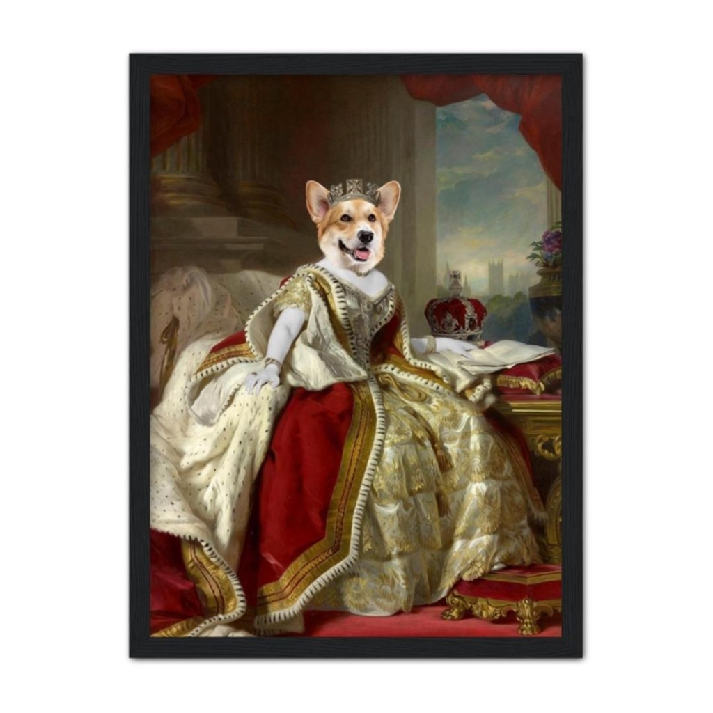 The Queen: Custom Pet Portrait - Paw & Glory - Dog Portraits - Pet Portraits