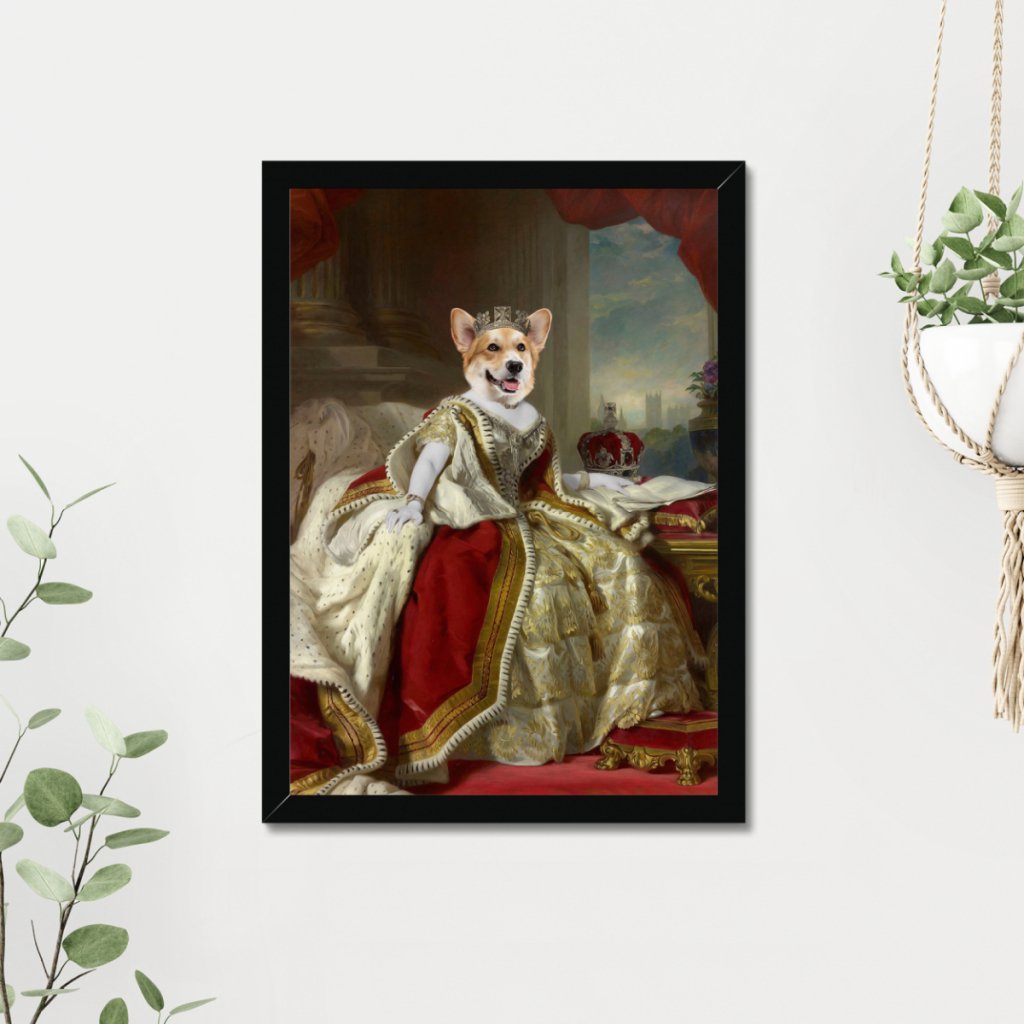 The Queen: Custom Pet Portrait - Paw & Glory - Dog Portraits - Pet Portraits